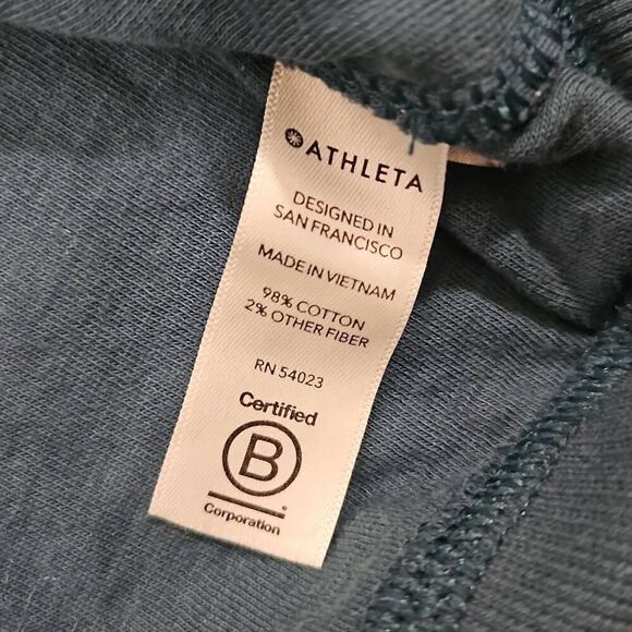 Athleta Womens XXS Sundown Sweatshirt Oceanic teal Lounge Comfort Cozy Spring - Picture 4 of 5